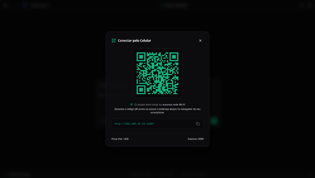 Conexão Móvel via QR Code